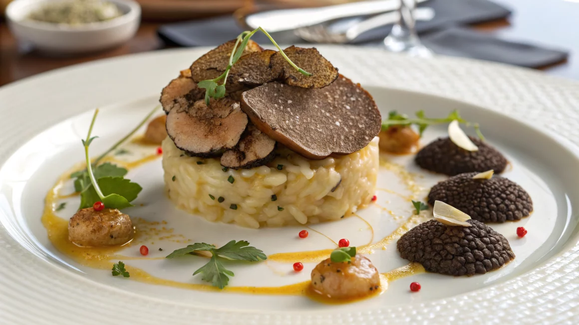 plat sans viande e et base de truffe